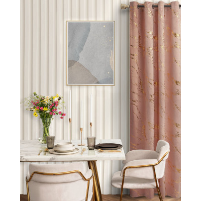 Zasłona z kółkami ENDLESS CHIC 140x270 różowa
